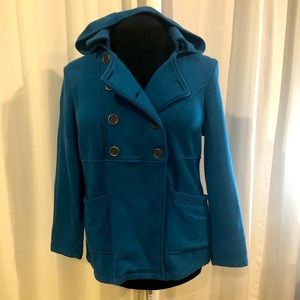 Peacoat w/ hood from Target - Mossimo, turquoise
